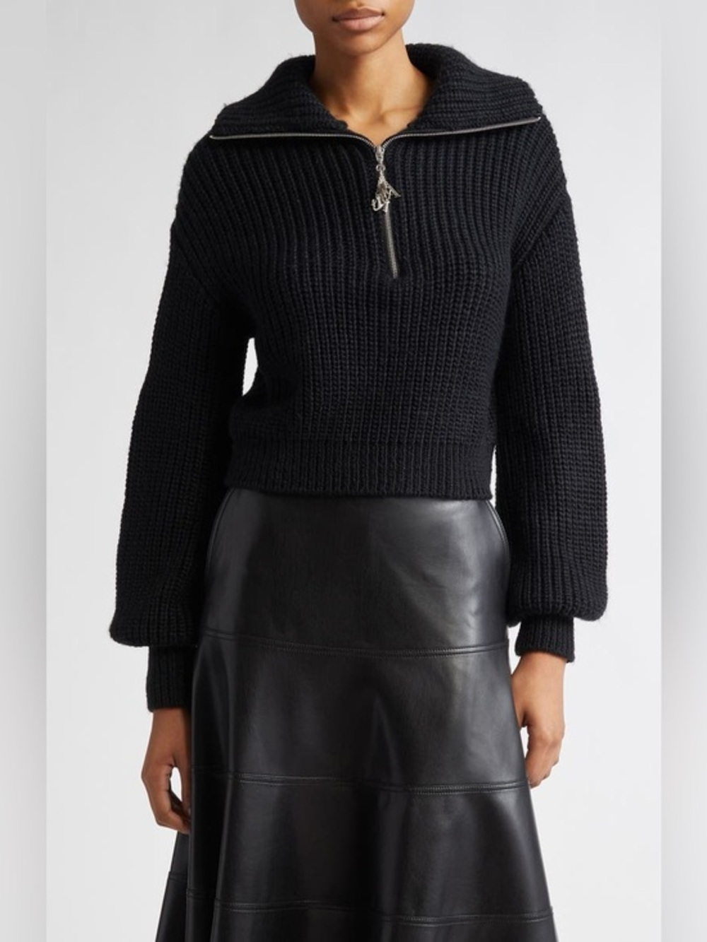 Cinq A Sept Women's Emmett Half-Zip Rib Knit Sweater XS